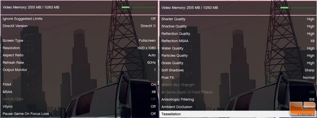 GTAV 1080P Game Settings