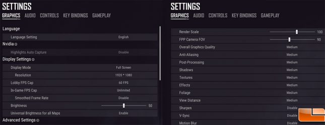 PUBG 1080P Game Settings