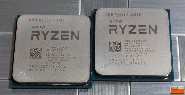 AMD Ryzen 3 3100 and Ryzen 3 3300X Desktop CPUs