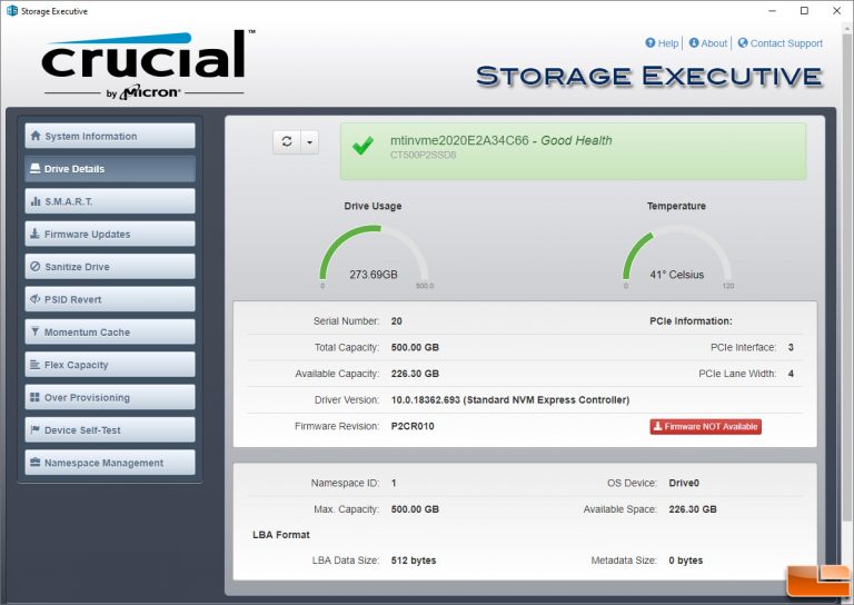 crucial storage executive for linux