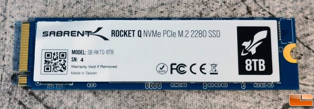 Sabrent Rocket Q 8TB NVMe SSD Label