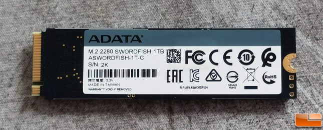 ADATA Swordfish SSD Label