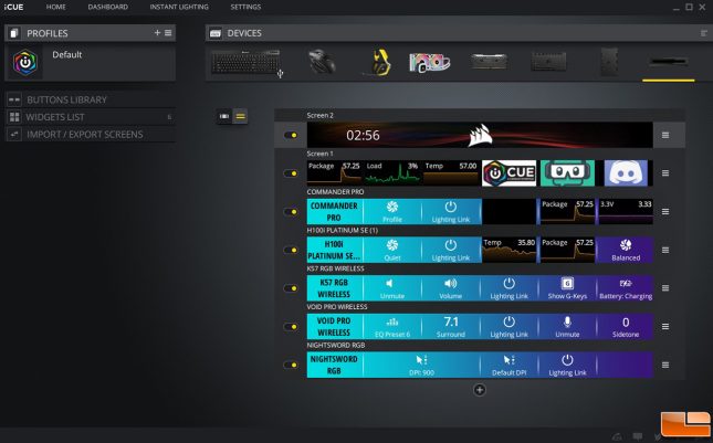 Corsair Nexus iCue Screen Setup