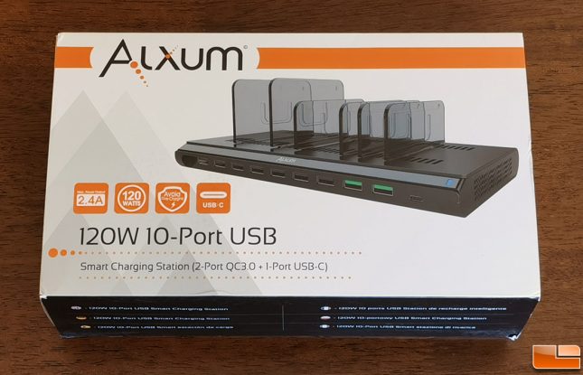 Alxum 120W 10-Port USB Smart Charging Station