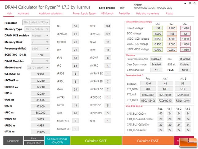 DRAM Calculator - HyperX DDR4 3600