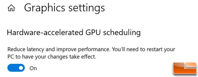 Hardware Accelerated GPU Scheduling Windows 10