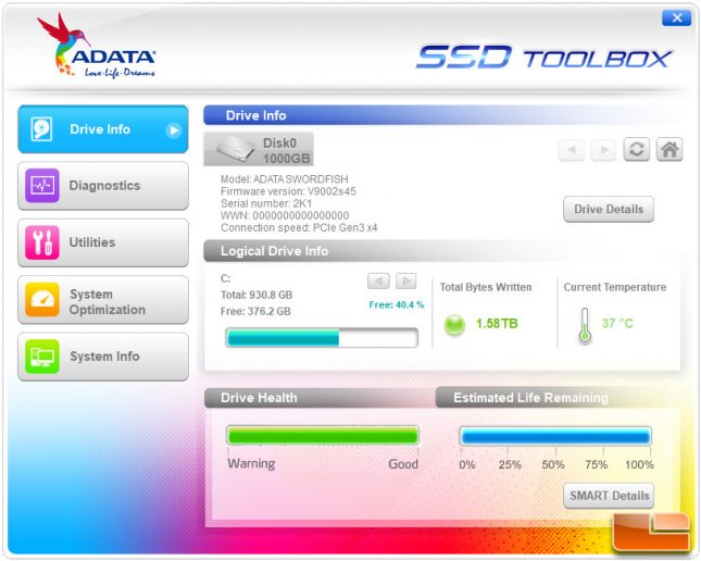 ADATA Swordfish SSD Toolbox Utility