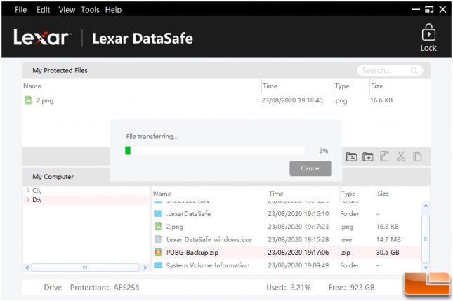 Lexar SL200 - 256-bit AES encryption