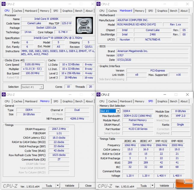 Patriot Viper Blackout 16GB 4130MHz DDR4 CPU-Z