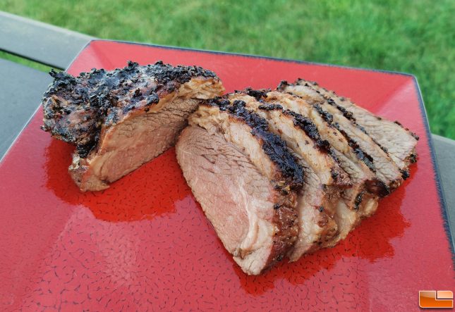Tri Tip Sliced After Cooking With Meter Plus