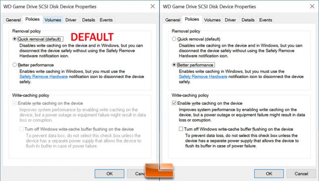 WD P50 Game Drive - Write Cache