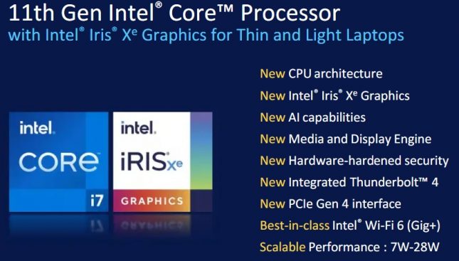 11th Gen Intel Core Processor Highlights