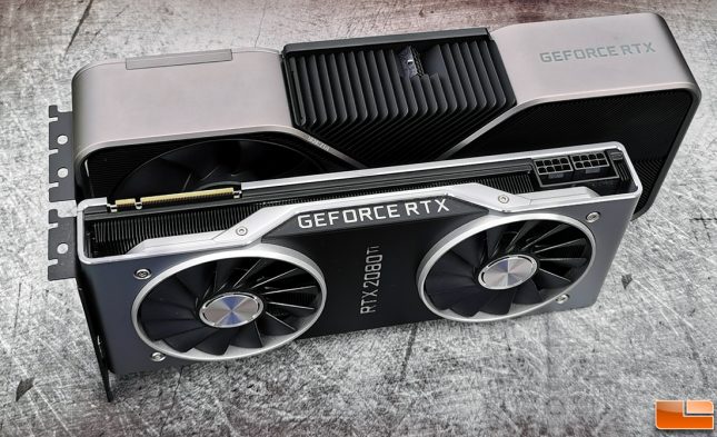 NVIDIA GeForfec RTX 3090 next to GeForce RTX 2080 Ti