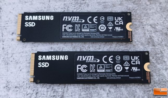 Samsung SSD 980 PRO 1TB and 500GB SSD Back PCB