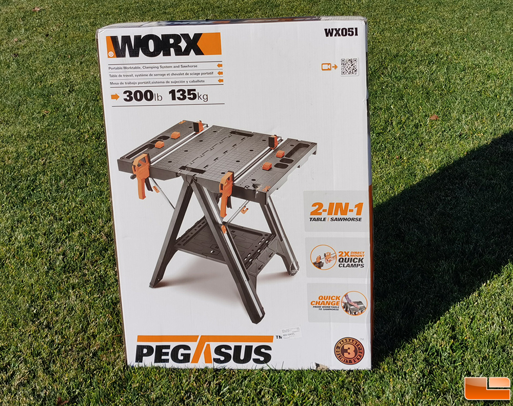 Worx Pegasus Multi-Function Work Table Sawhorse Folding w/ Clamps Holding Pegs 