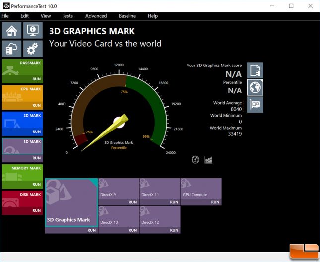 PassMark PerformanceTest 10 3D Graphics Mark