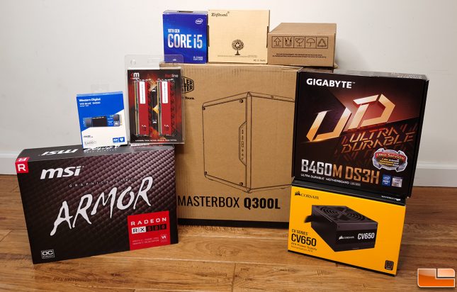 $750 Budget Gaming PC Build Hardware Boxes