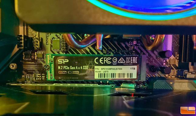 Silicon Power US70 1TB NVMe SSD Installed