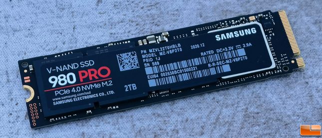 Samsung 980 Pro 2TB PCIe Gen4 NVMe SSD