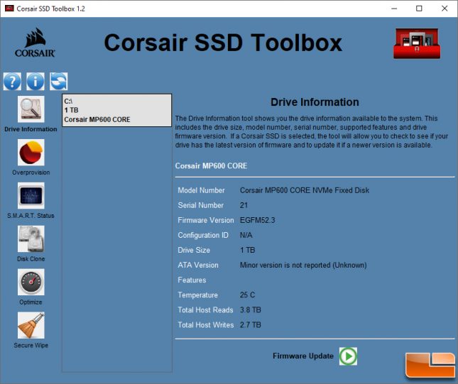 Corsair SSD Toolbox