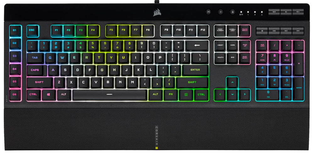 CORSAIR Clavier gamer K55 PRO XT, RGB LED, Rubber Dome (CH-9226715