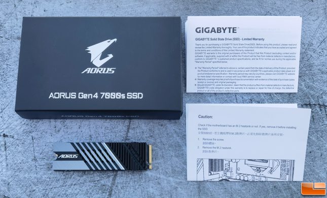 Gigabyte AORUS Gen4 SSD Retail Package Accessories