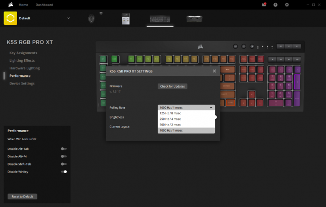 Corsair iCUE 4 Device Settings